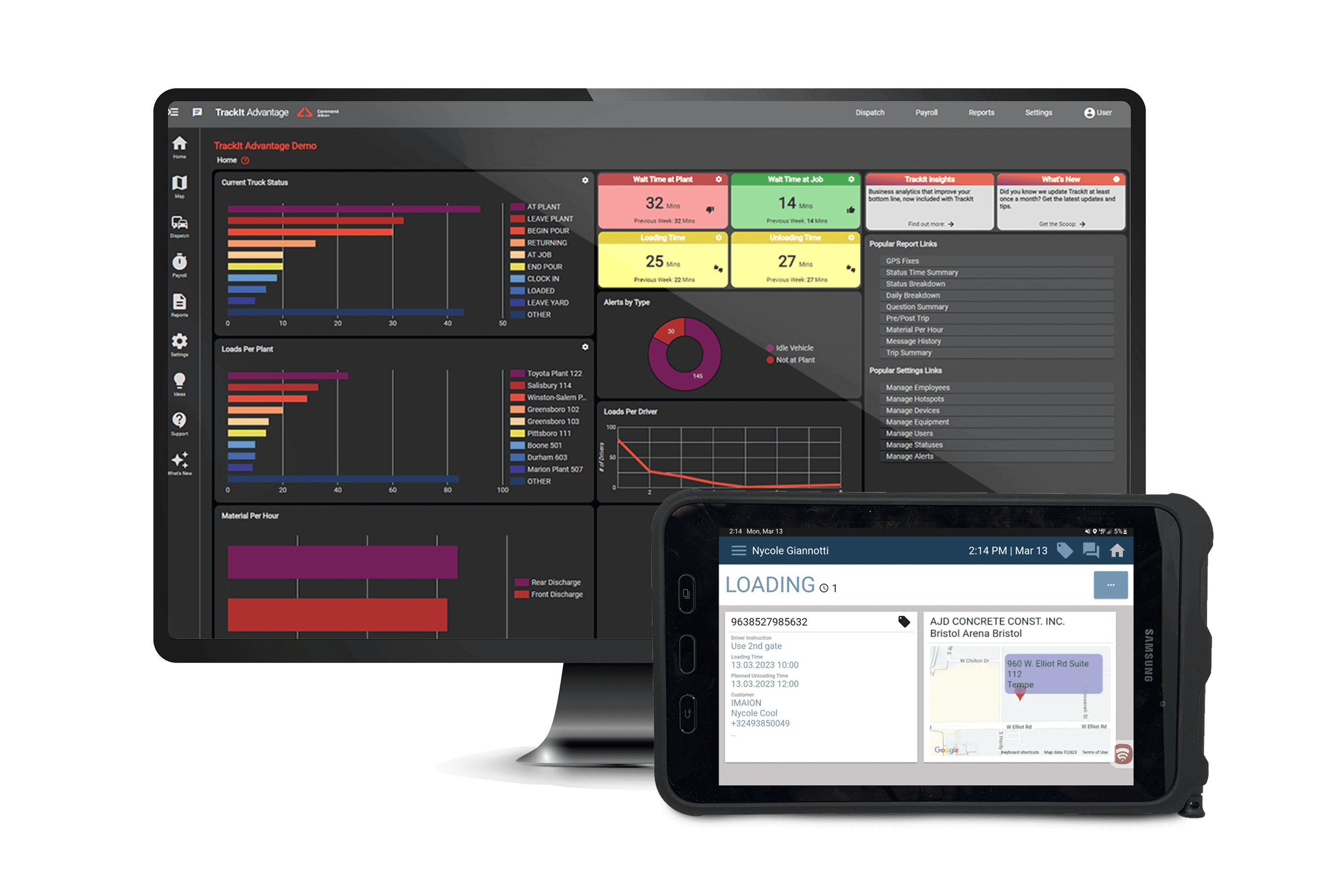 TrackIt desktop with tablet